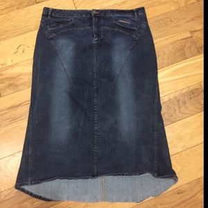 High low jean skirt